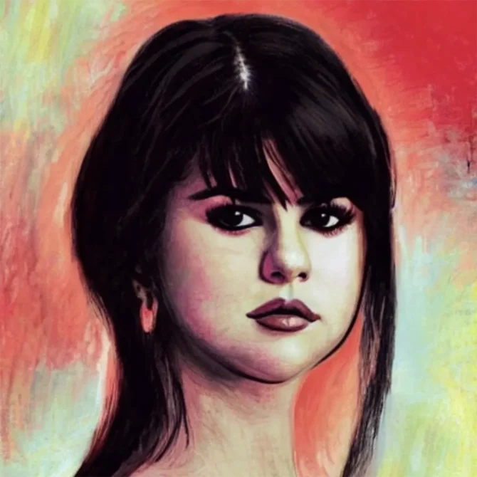 Selena Gomez in the style of Claude Monet     6